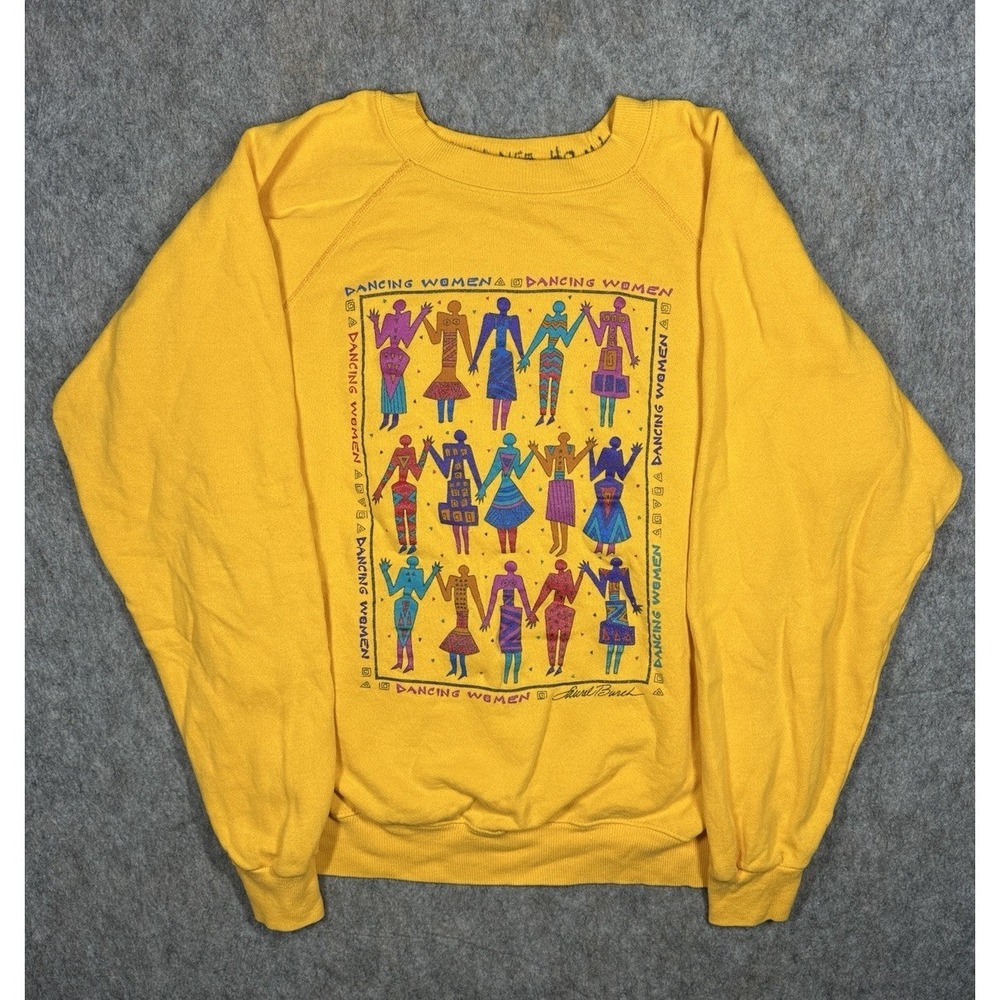 Vintage Laurel Burch Dancing Women Sweatshirt USA 90s Art 42-44 L